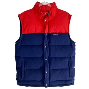 Patagonia Bivy Puffer Vest Men’s Large Retro Red Navy Blue Great Condition